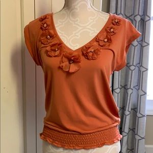 Coral Blouse V-neck last Banana Republic